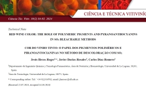 Novo artigo RCTV "COR DO VINHO TINTO: O PAPEL DOS PIGMENTOS POLIMÉRICOS E PIRANOANTOCIANINAS NO MÉTODO DE DESCOLORAÇÃO COM SO2"