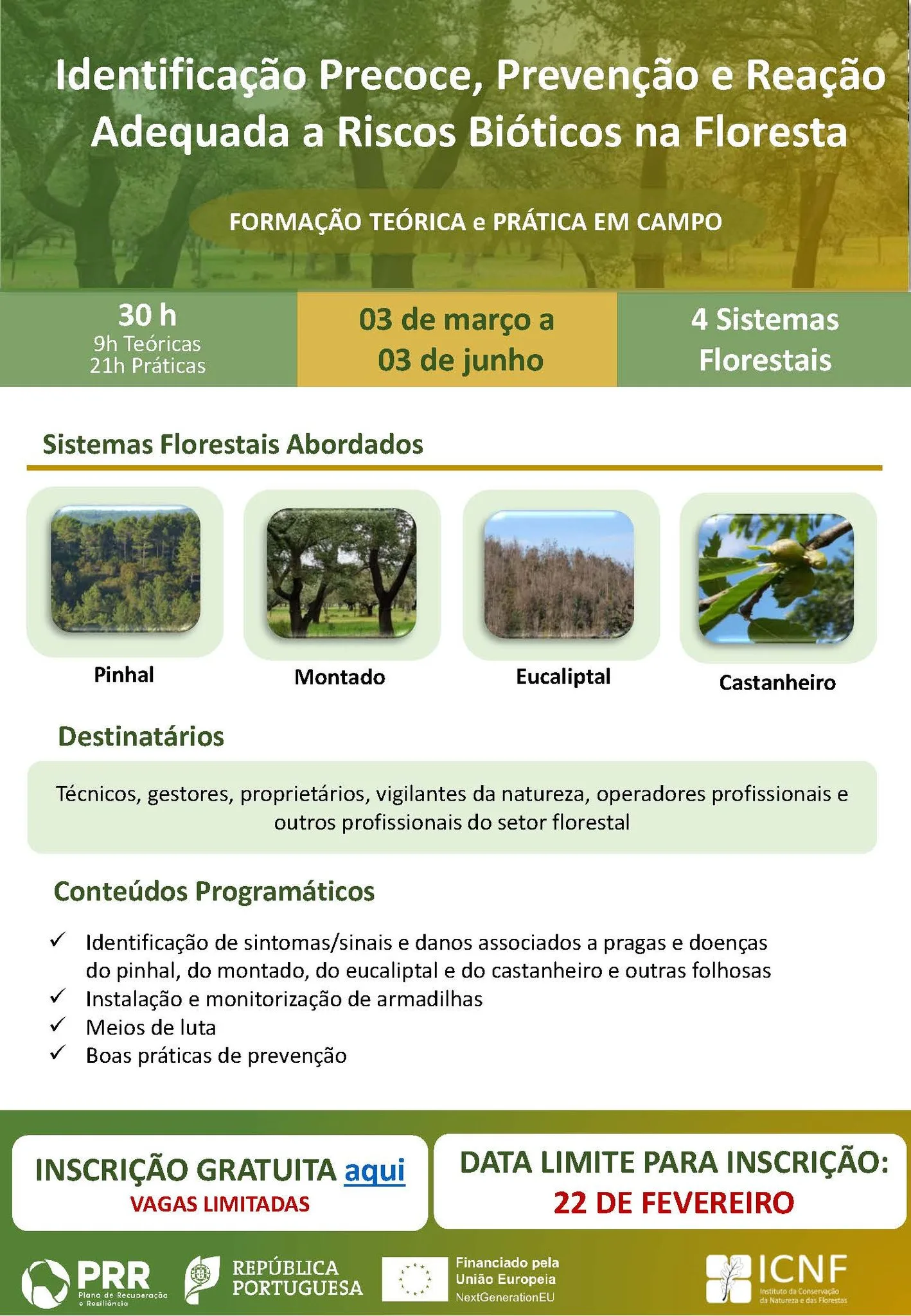 Ação de formação “Identificação Precoce, Prevenção e Reação Adequada a Riscos Bióticos na Floresta”