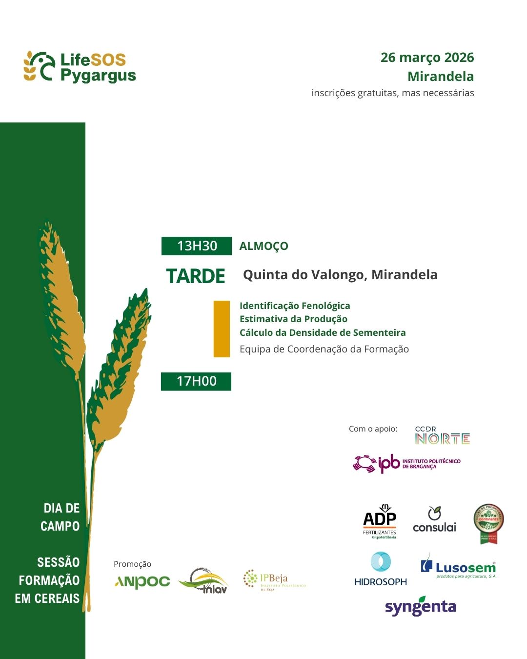 LIFE SOS Pygargus  | DIA DE CAMPO | Sessão de Formação em Cereais