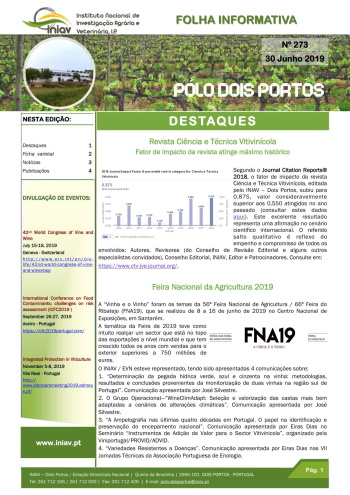 Folha Informativa nº 273 - 30 Junho 2019