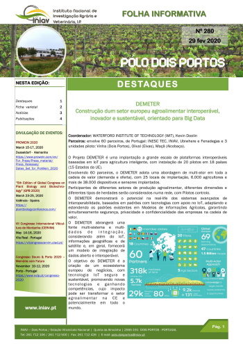 Folha Informativa nº 280 - 29 fevereiro 2020