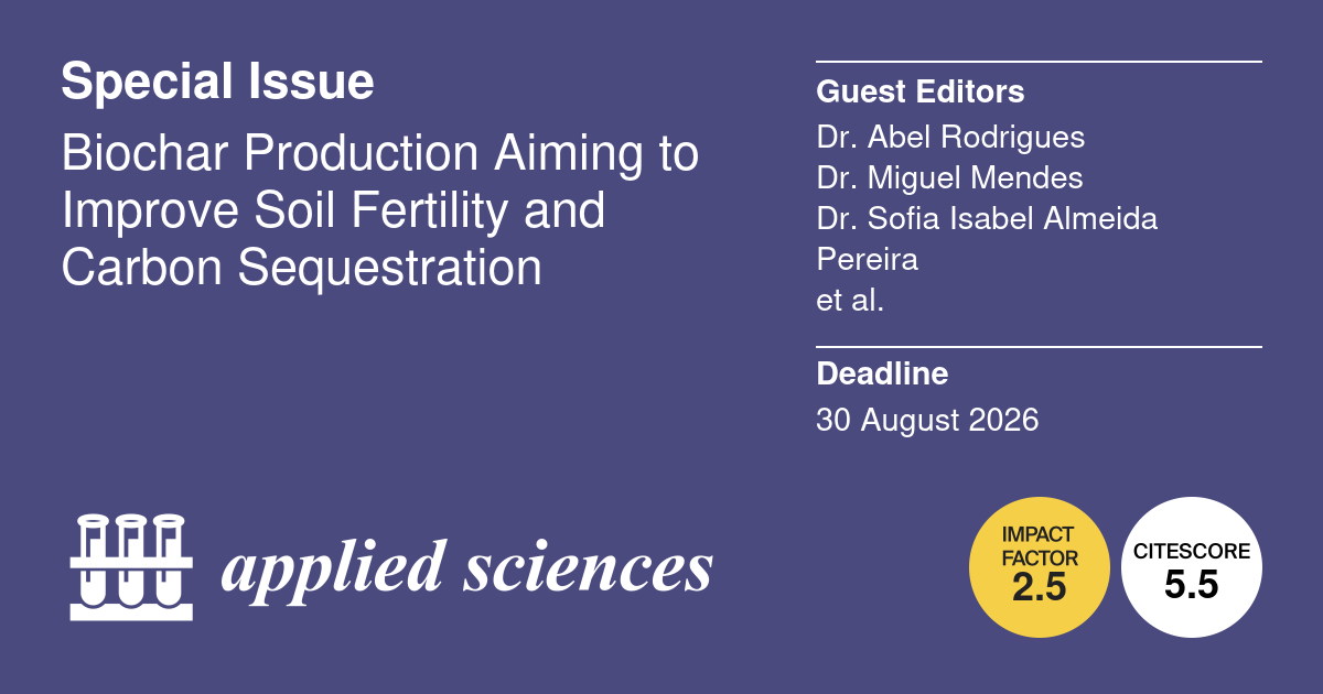 Special Issue "Biochar Production Aiming to  Improve Soil Fertility and Carbon Sequestration"