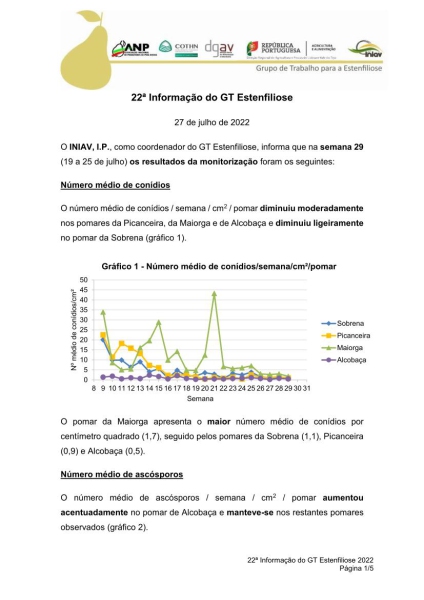 22ª Informação do GT Estenfiliose 2022 Imagem 1