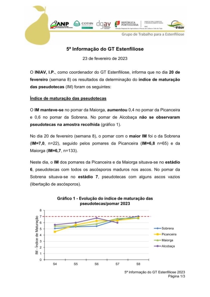 5ª Informação do GT Estenfiliose 2023 Imagem 1