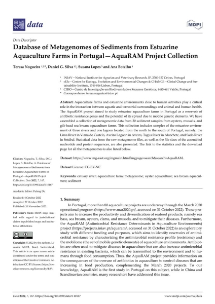 Database of Metagenomes of Sediments from Estuarine Aquacult ... Imagem 1