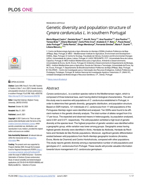 Genetic diversity and population structure of Cynara ... Imagem 1