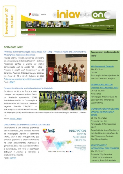 INIAV - Newsletter Semanal nº 37/2021 Imagem 1