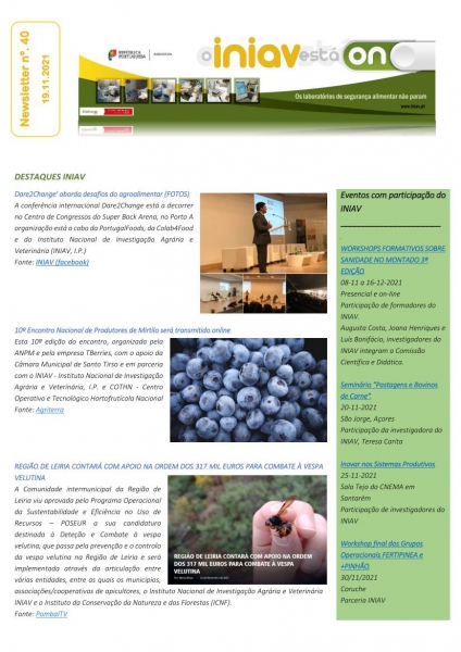 INIAV - Newsletter Semanal nº 40/2021 Imagem 1
