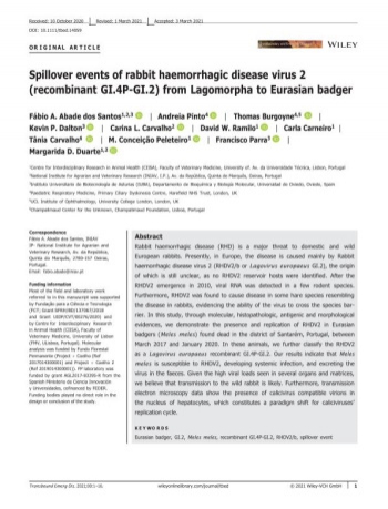 Spillover events of rabbit haemorrhagic disease virus 2 ... Imagem 1