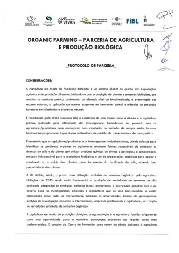 Protocolo de Parceria - Organic Farming - Agricultura e Prod ... Imagem 1