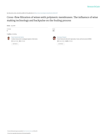 Cross-flow filtration of wines with polymeric membranes: ... Imagem 1