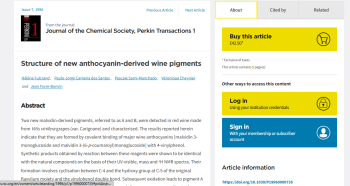 Structure of new anthocyanin-derived wine pigments. Imagem 1