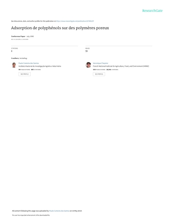 Adsorption de polyphénols sur des polymères poreux Imagem 1