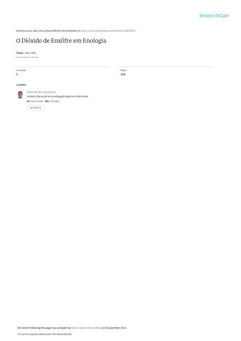 O Dióxido de Enxôfre em Enologia Imagem 1