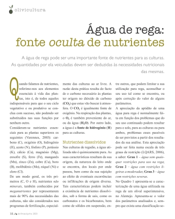 Água de rega: fonte oculta de nutrientes Imagem 1