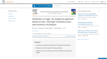 Antibiotics in eggs: An analytical approach based on low- ... Imagem 1