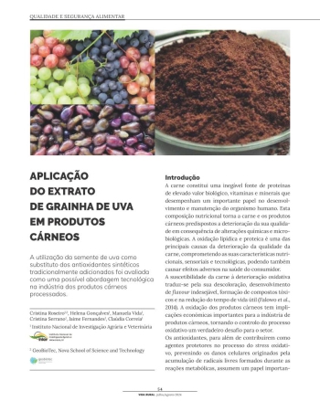APLICAÇÃO DO EXTRATO DE GRAINHA DE UVA EM PRODUTOS CÁRNEOS Imagem 1