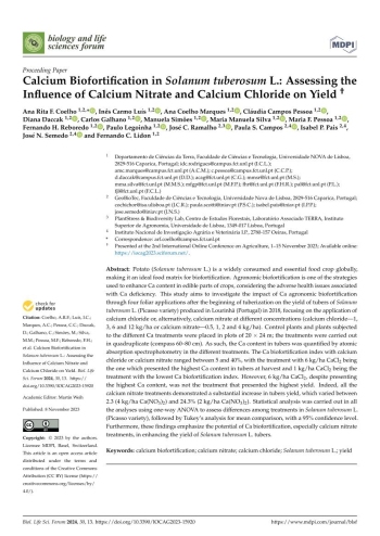 Calcium Biofortification in Solanum tuberosum L.: Assessing ... Imagem 1