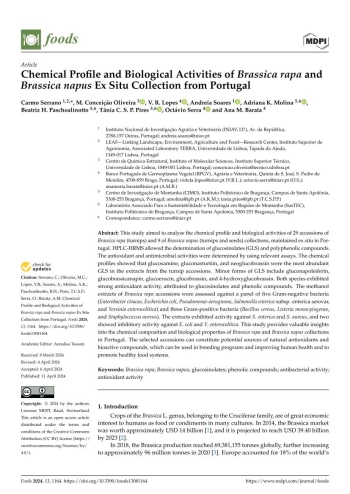 Chemical Profile and Biological Activities of Brassica rapa ... Imagem 1