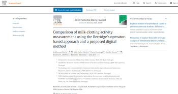 Comparison of milk-clotting activity measurement using the ... Imagem 1