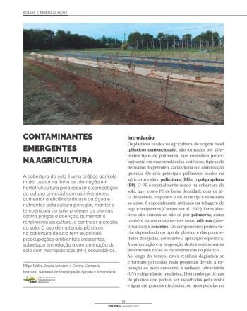 CONTAMINANTES EMERGENTES NA AGRICULTURA Imagem 1