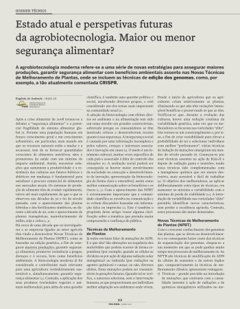 Estado atual e perspetivas futuras da agrobiotecnologia. ... Imagem 1