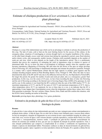Estimate of chickpea production (Cicer arietinum L.) as a ... Imagem 1