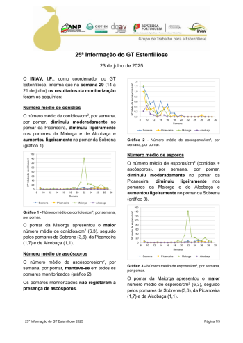 25ª Informação do GT Estenfiliose 2025 Imagem 1