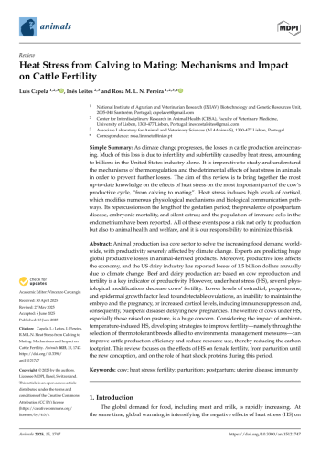 Heat Stress from Calving to Mating: Mechanisms and Impact ... Imagem 1