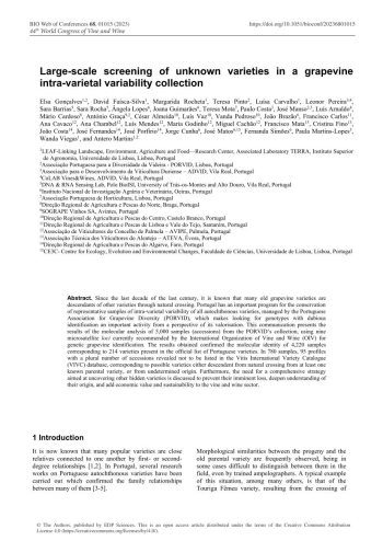 Large-scale screening of unknown varieties in a grapevine ... Imagem 1