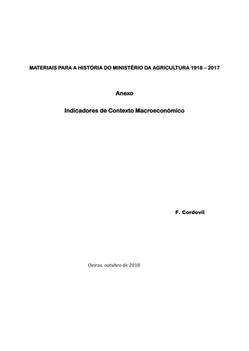 MATERIAIS PARA A HISTÓRIA DO MINISTÉRIO DA AGRICULTURA ... Imagem 1