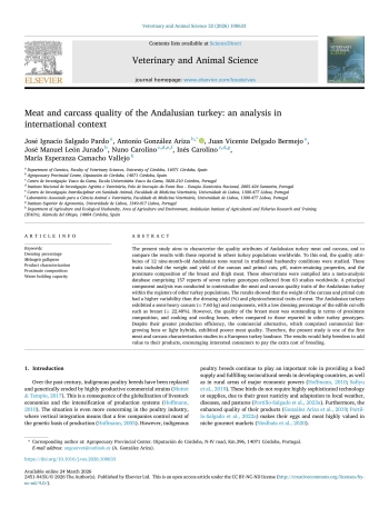 Meat and carcass quality of the Andalusian turkey: an ... Imagem 1