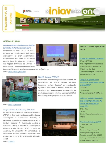 INIAV - Newsletter Semanal nº 13/2022 Imagem 1