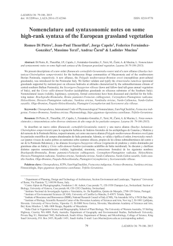 Nomenclature and syntaxonomic notes on some high-rank ... Imagem 1