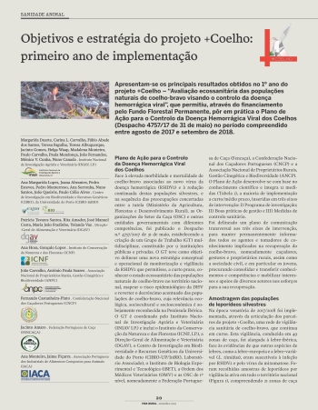 Objetivos e estratégia do projeto +Coelho: primeiro ano de ... Imagem 1