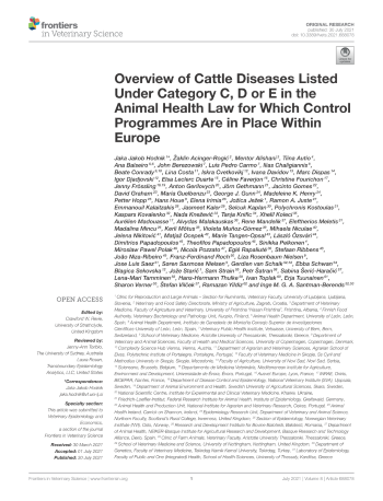 Overview of Cattle Diseases Listed Under Category C, D or E ... Imagem 1