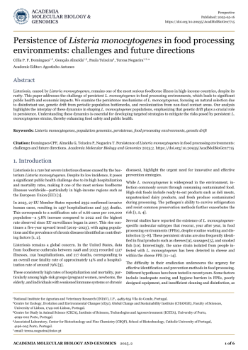 Persistence of Listeria monocytogenes in food processing ... Imagem 1