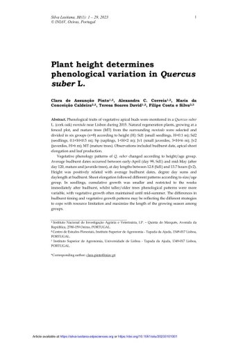 Plant height determines phenological variation in Quercus ... Imagem 1