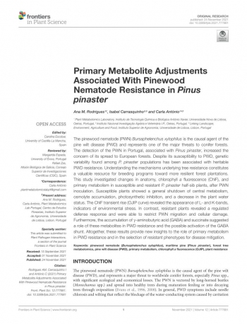 Primary Metabolite Adjustments Associated With Pinewood ... Imagem 1