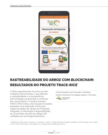 RASTREABILIDADE DO ARROZ COM BLOCKCHAIN: RESULTADOS DO ... Imagem 1