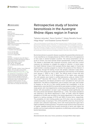 Retrospective study of bovine besnoitiosis in the Auvergne ... Imagem 1