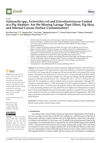 Salmonella spp., Escherichia coli and Enterobacteriaceae ... Imagem 1
