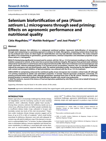 Selenium biofortification of pea (Pisum sativum L.) ... Imagem 1