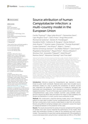 Source attribution of human Campylobacter infection: a ... Imagem 1