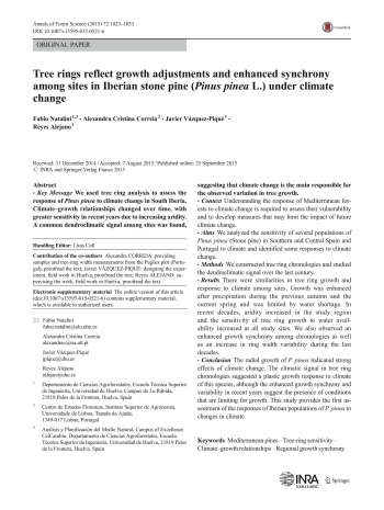 Tree rings reflect growth adjustments and enhanced ... Imagem 1